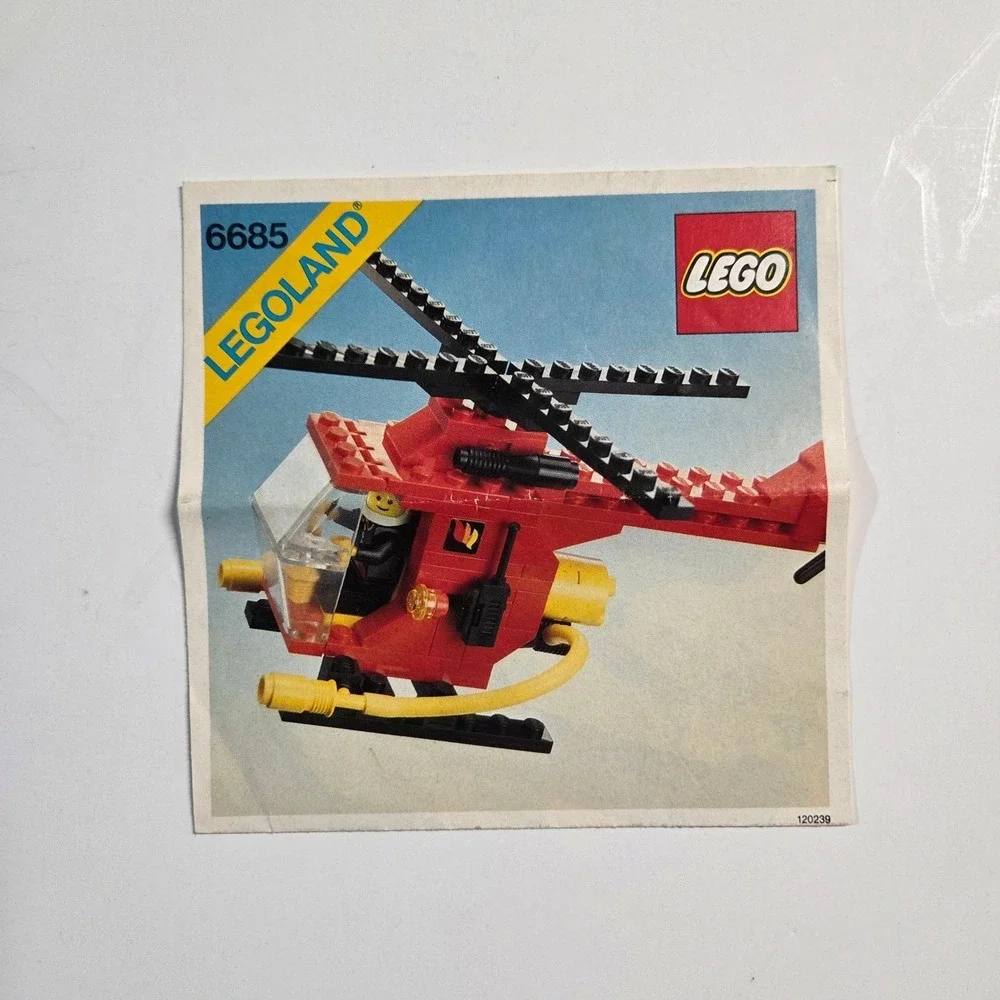 LEGO Instruction Manual 6685 Legoland Fire Copter‎ Red Vintage 1982 Town Set